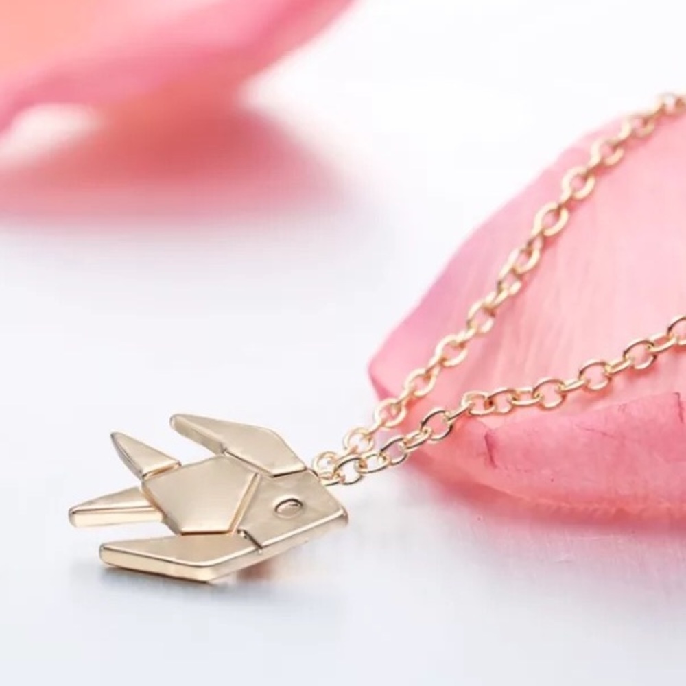 🎉 New Origami Fish Gold Plated Necklace